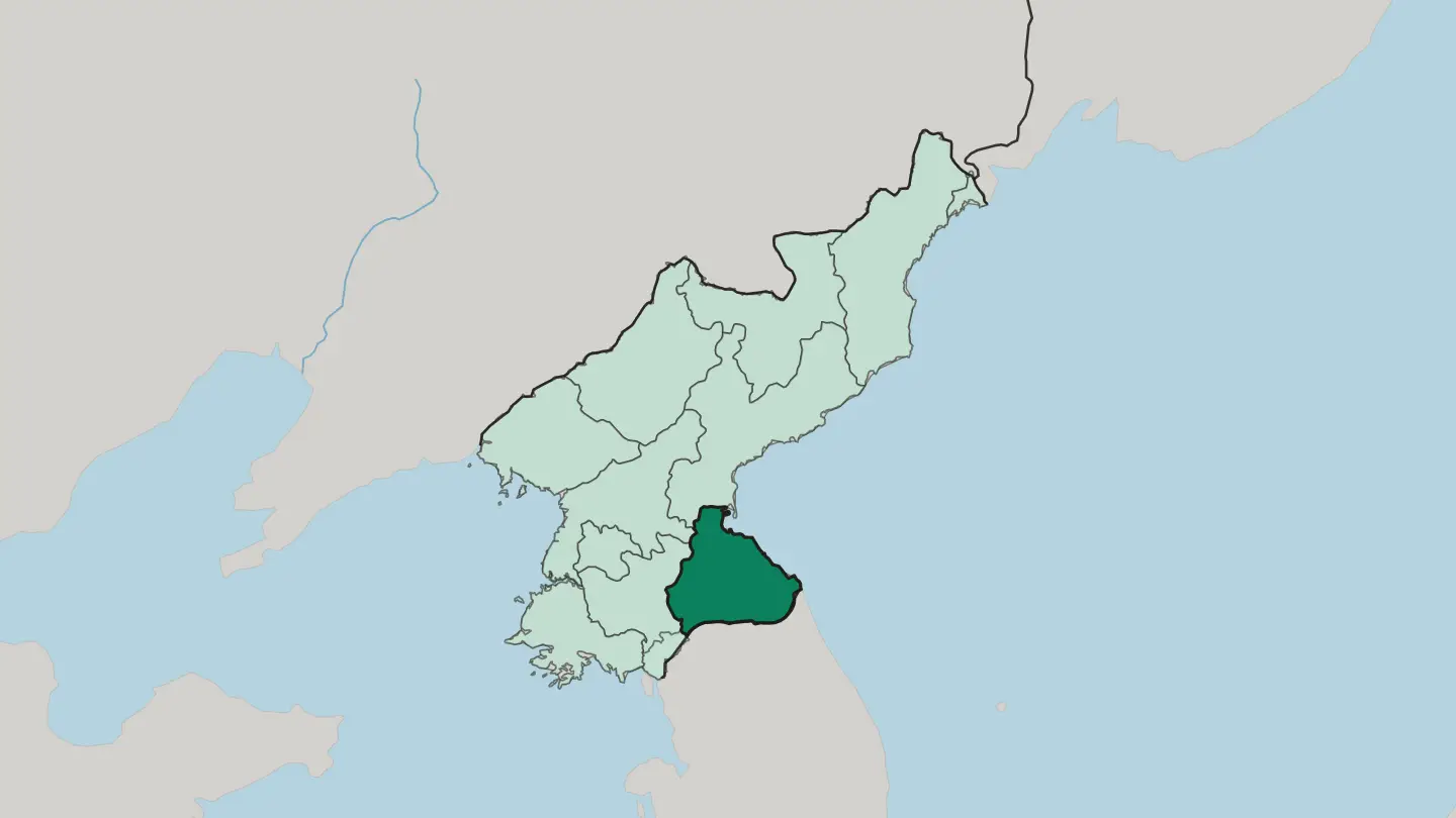 Map of Kangwŏn-do in North Korea