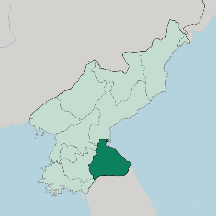 Map showing Kangwŏn-do — In North Korea