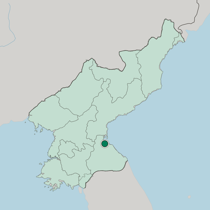 Map showing Wŏnsan — In North Korea