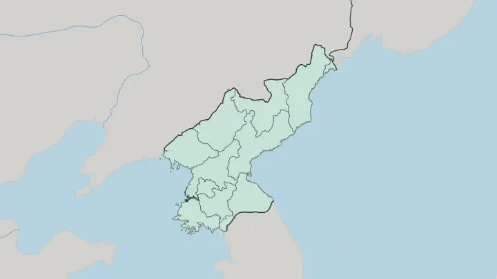 Map of Nampo in North Korea