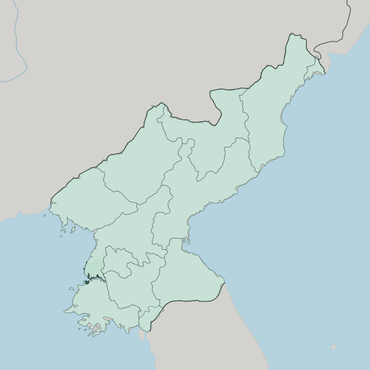 Map showing Nampo — In North Korea