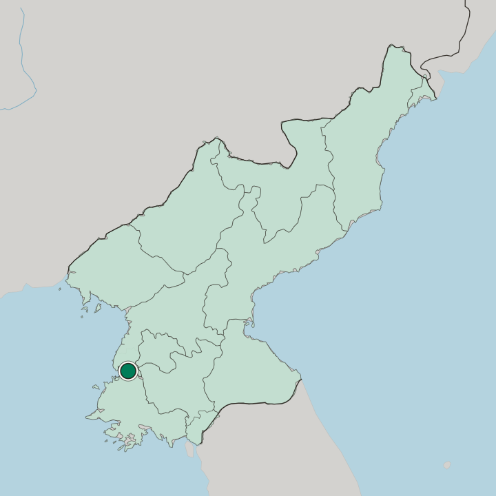 Map showing Namp’o — In North Korea