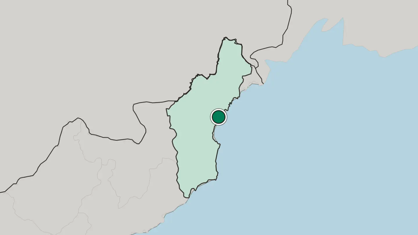 Map of Chongjin in North Korea