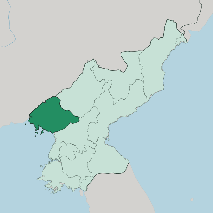 Map showing North Pyongan — In North Korea