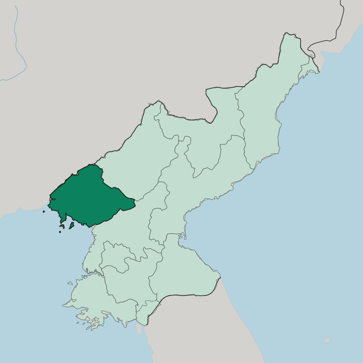 Map showing North Pyongan — In North Korea