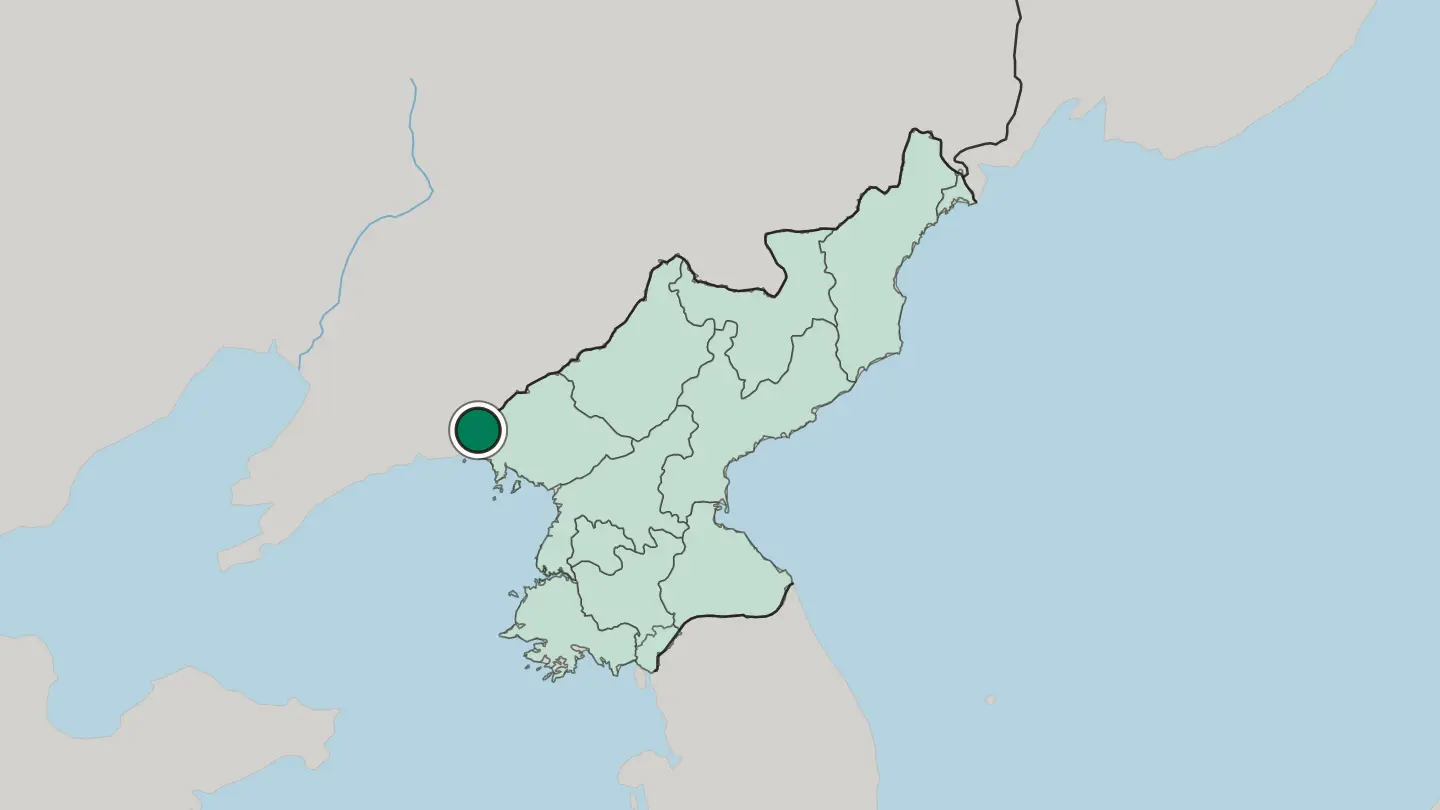 Map of Sinŭiju in North Korea