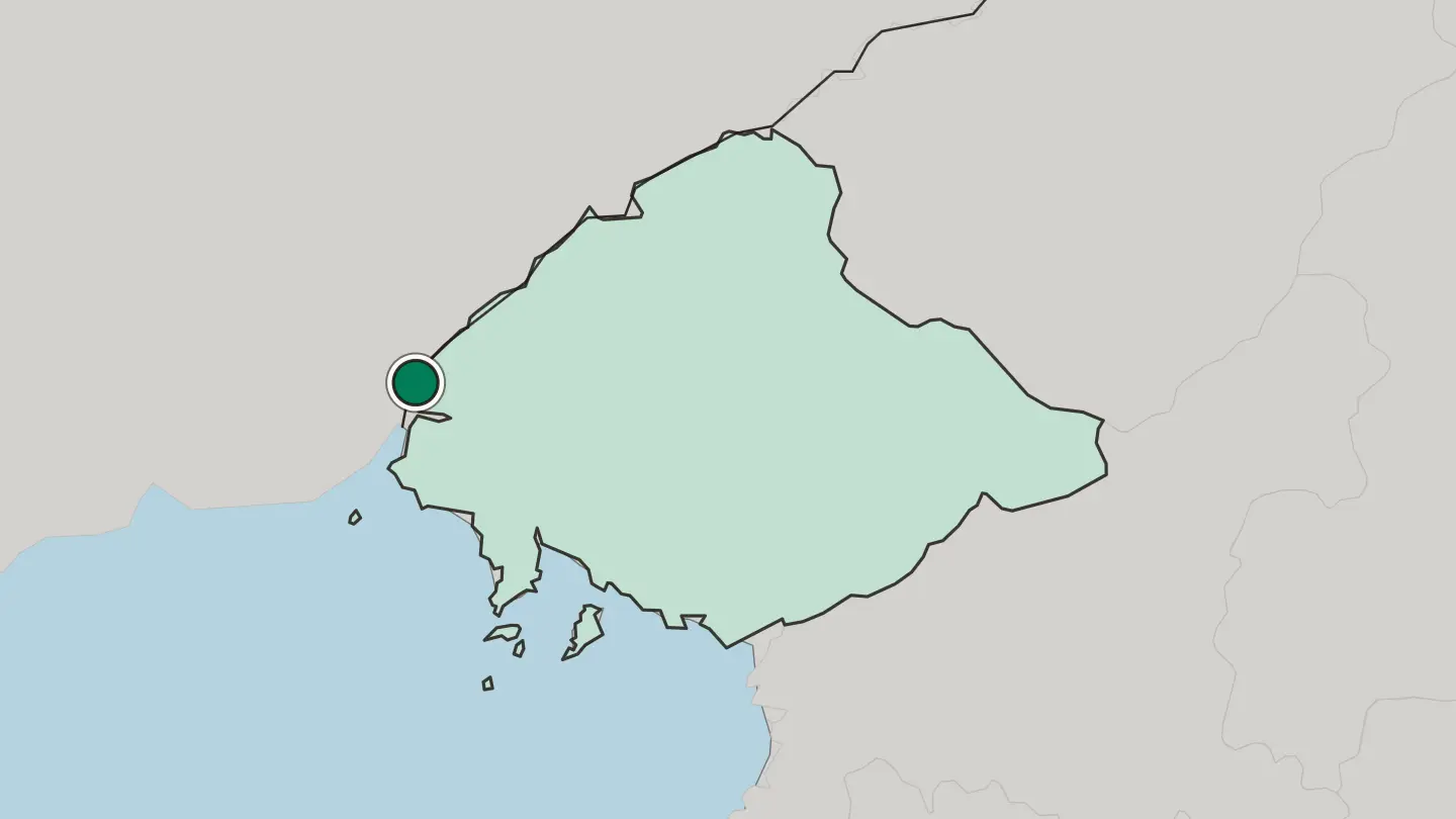 Map of Sinŭiju in North Korea