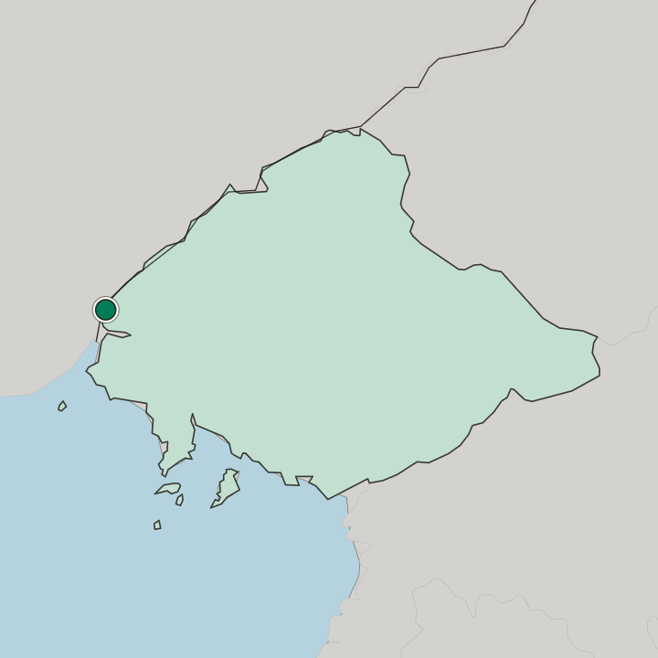 Map showing Sinŭiju — In North Pyongan