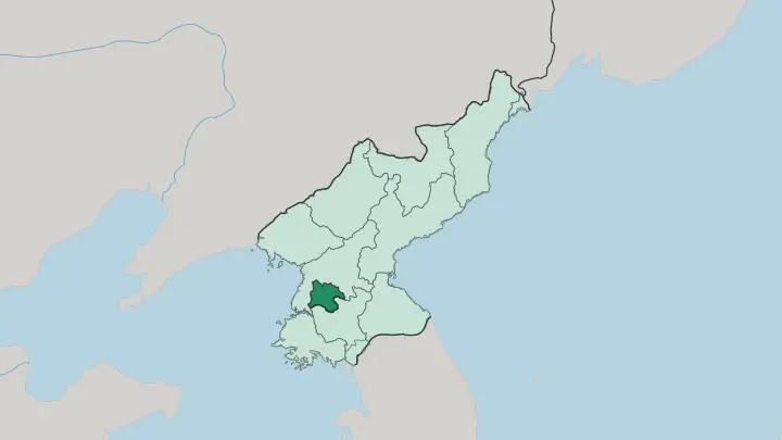 Map of Pyongyang in North Korea