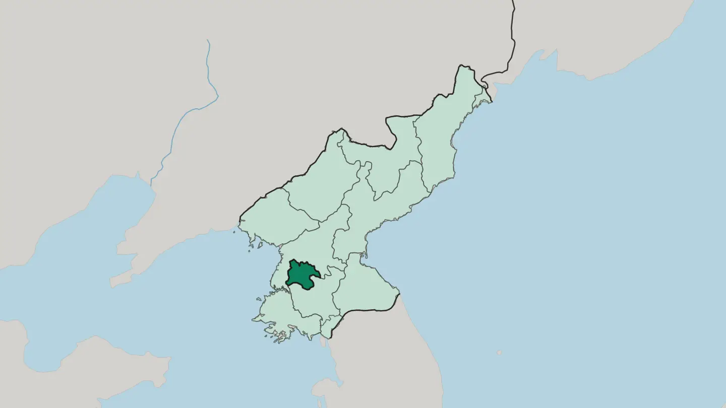 Map of Pyongyang in North Korea
