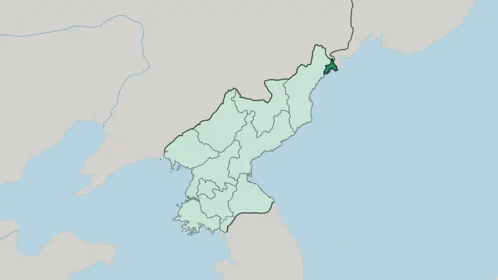 Map of Rason in North Korea