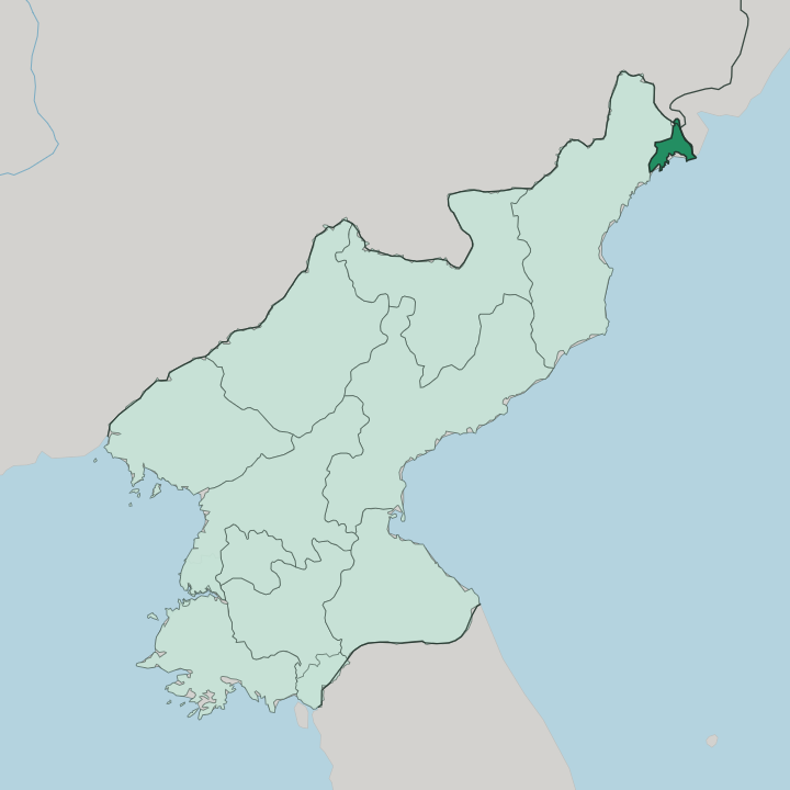 Map showing Rason — In North Korea