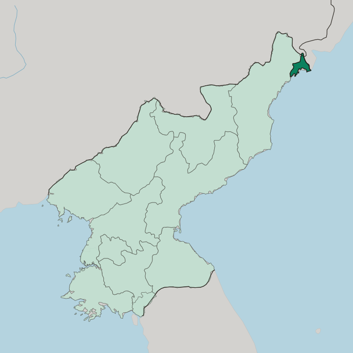 Map showing Rason — In North Korea