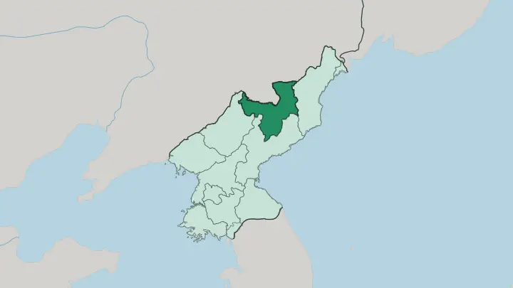 Map of Ryanggang in North Korea