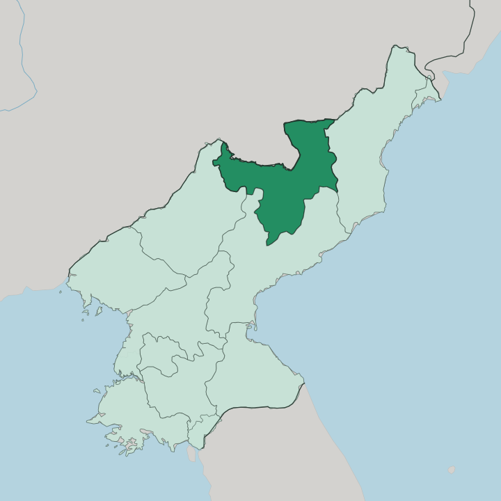 Map showing Ryanggang — In North Korea
