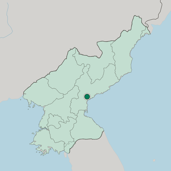 Map showing Hamhŭng — In North Korea