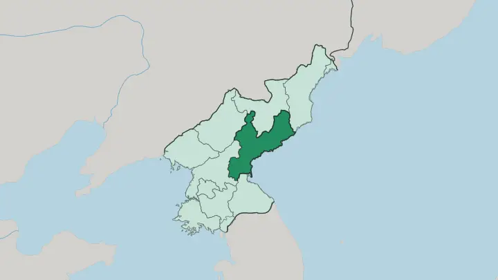 Map of South Hamgyong in North Korea
