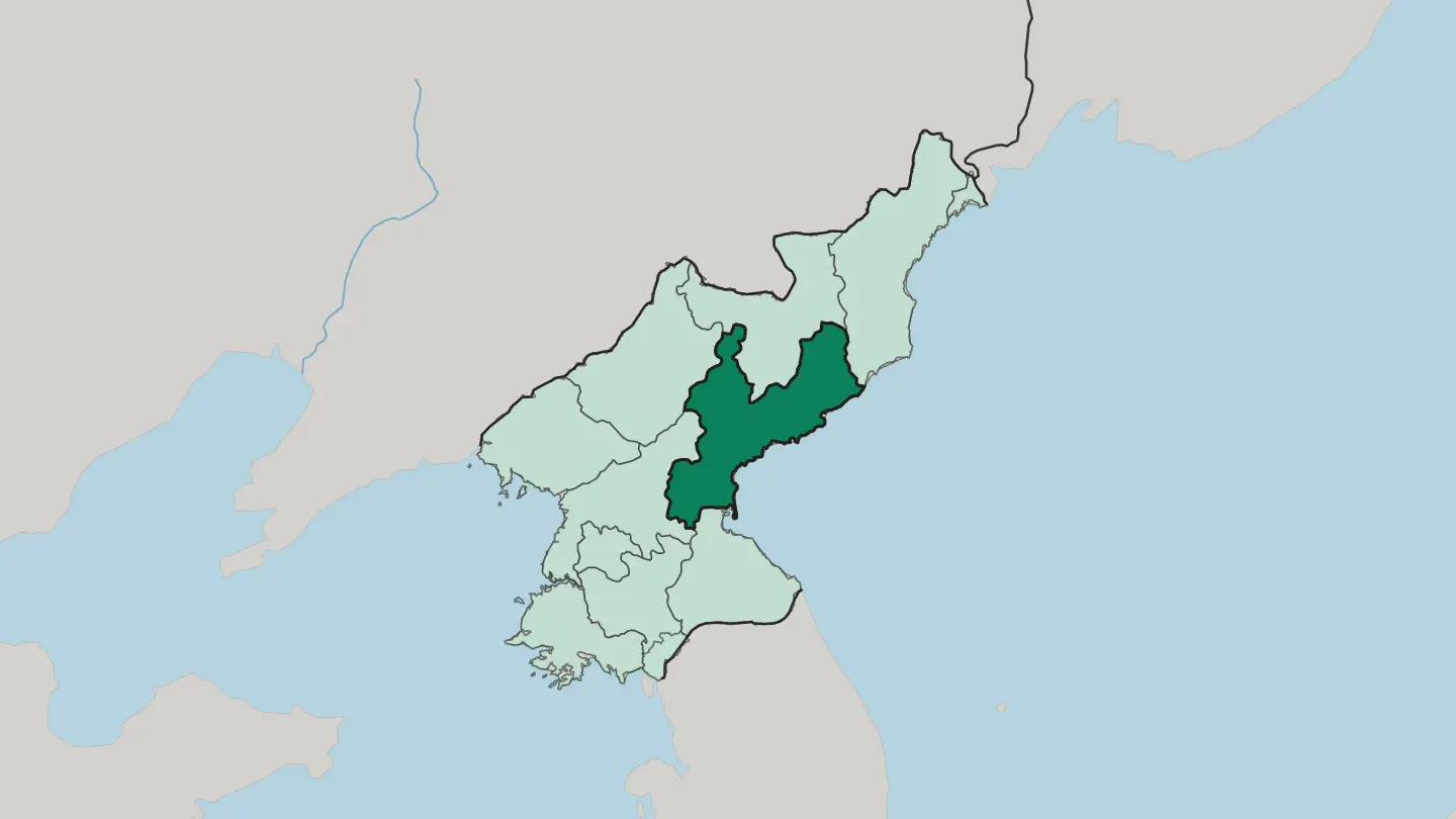 Map of South Hamgyong in North Korea