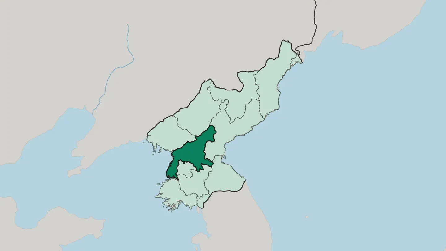 Map of South Pyongan in North Korea
