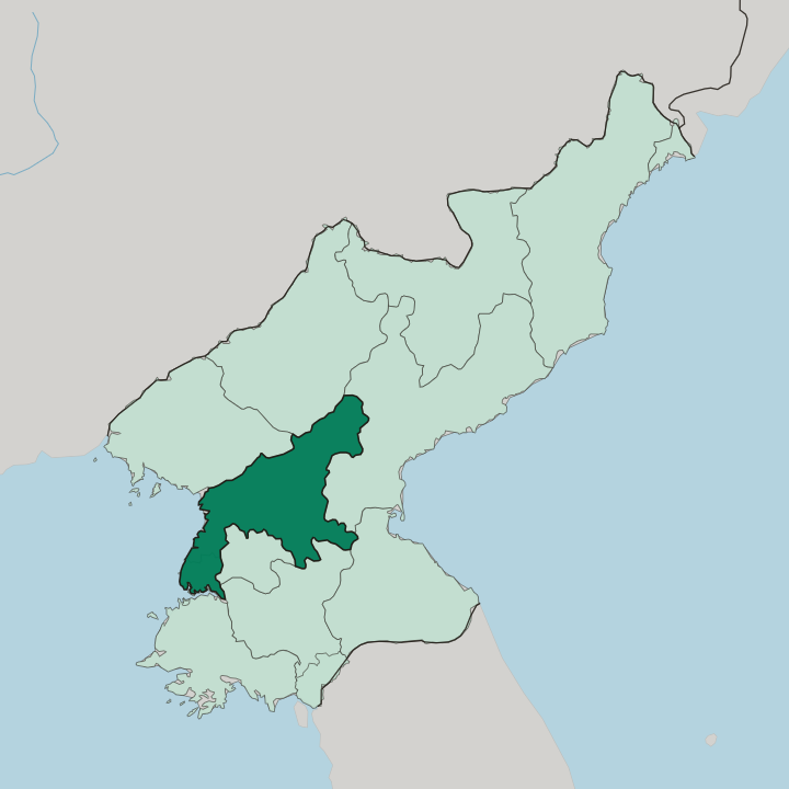 Map showing South Pyongan — In North Korea