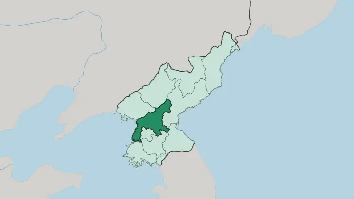 Map of South Pyongan in North Korea