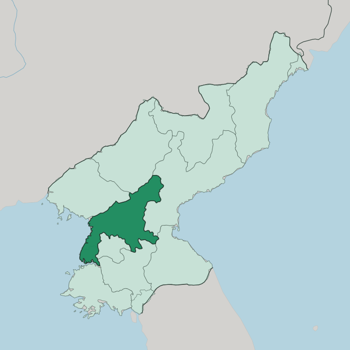 Map showing South Pyongan — In North Korea
