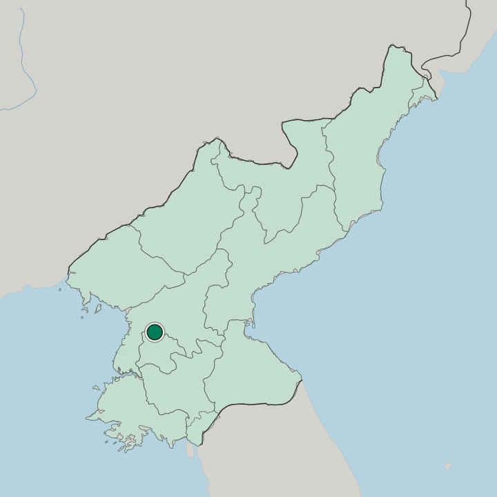 Map showing P’yŏngsŏng — In North Korea