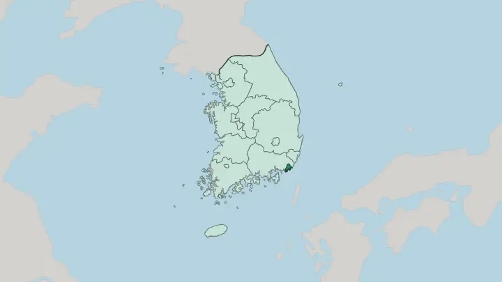 Map of Busan in South Korea