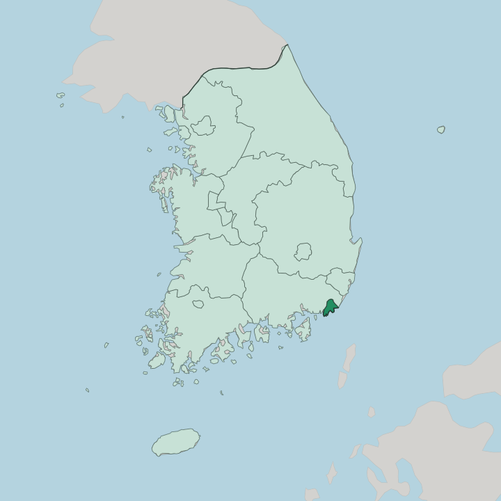 Map showing Busan — In South Korea