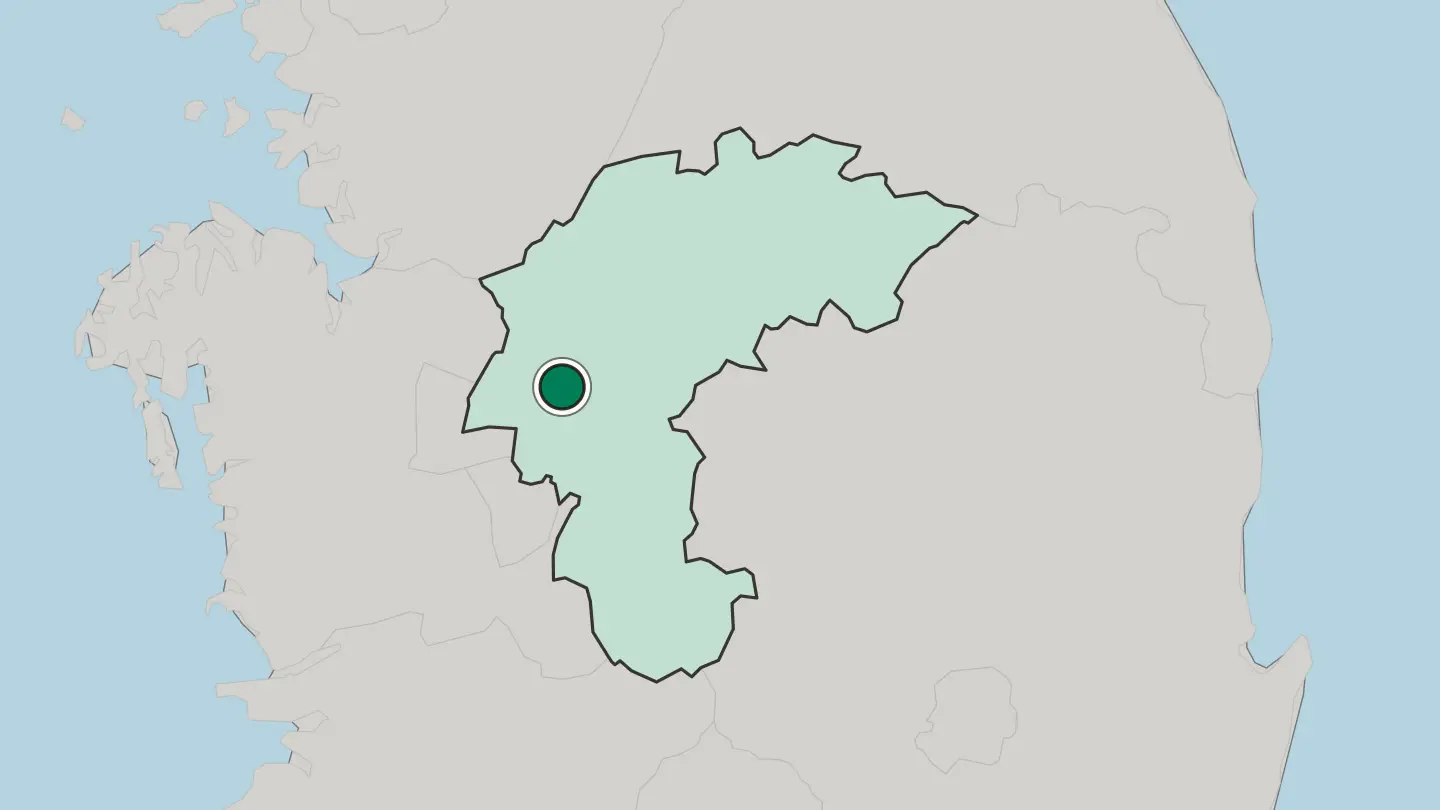 Map of Cheongju-si in South Korea