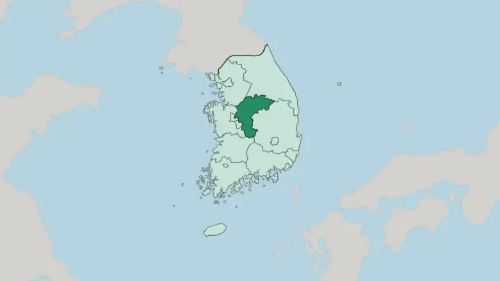 Map of Chungcheongbuk-do in South Korea