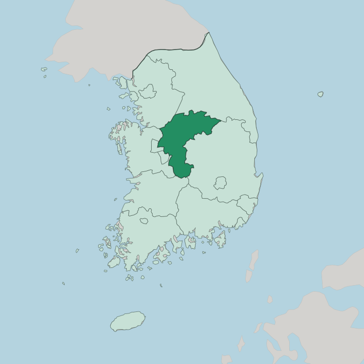 Map showing Chungcheongbuk-do — In South Korea