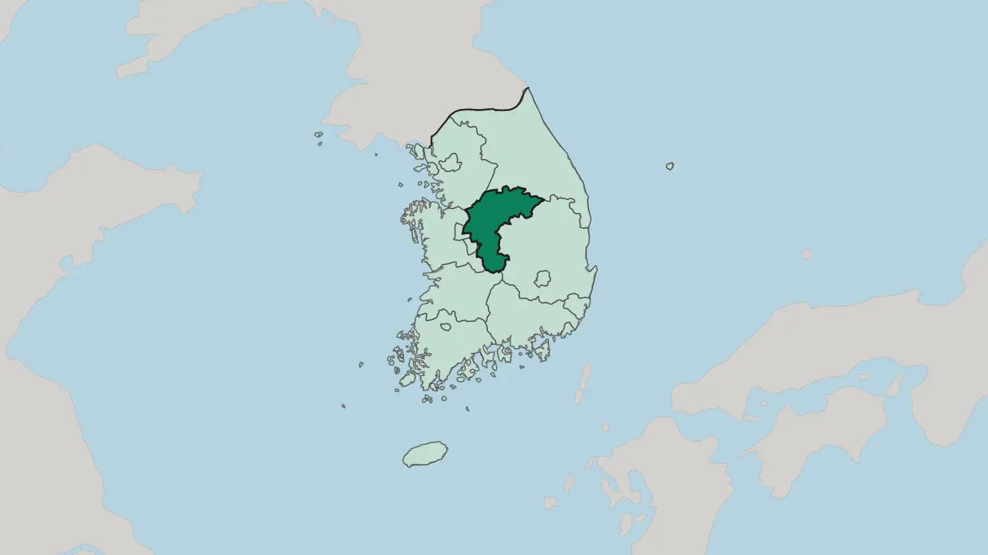 Map of Chungcheongbuk-do in South Korea