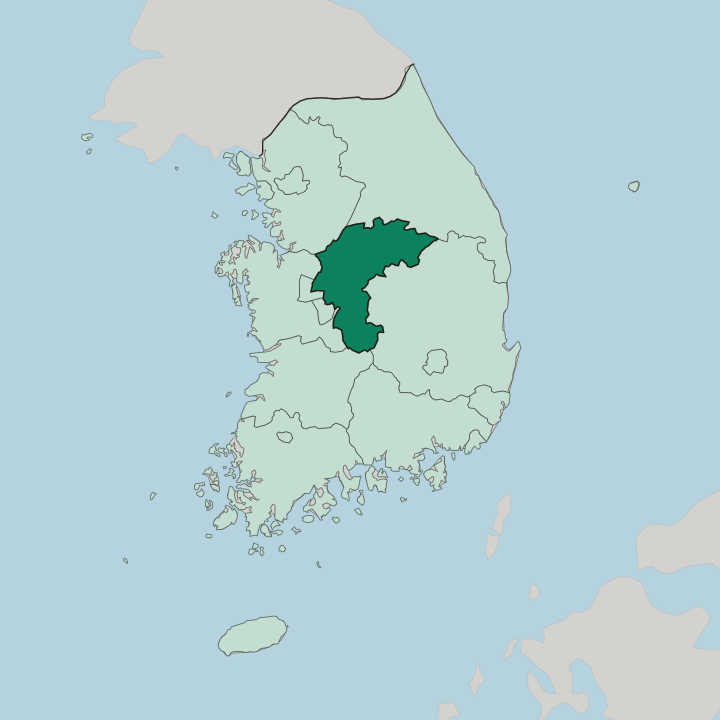 Map showing Chungcheongbuk-do — In South Korea