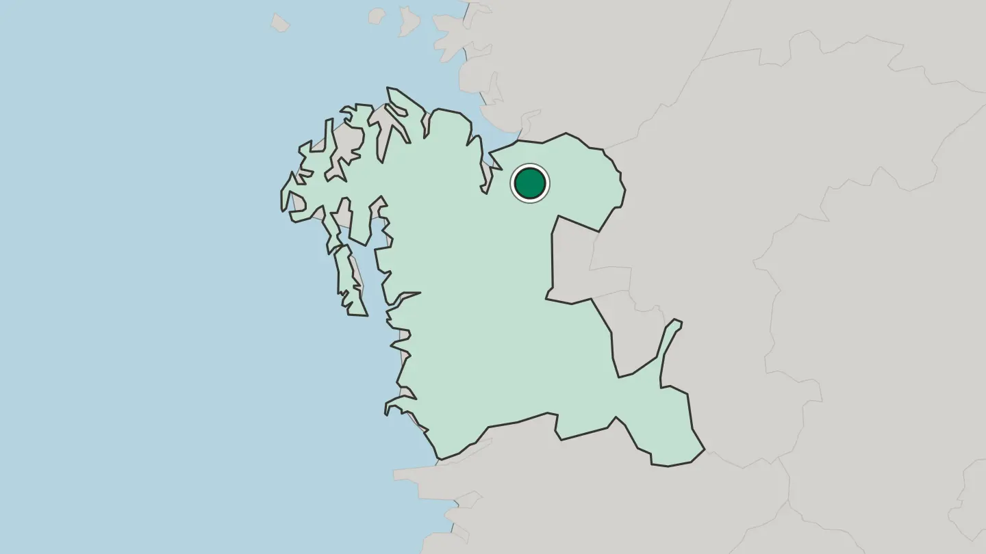 Map of Asan in South Korea