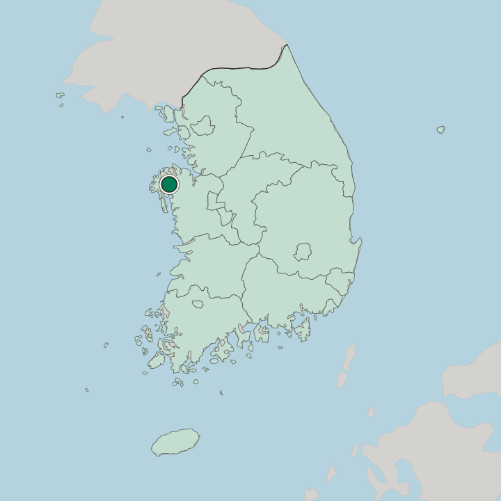 Map showing Seosan — In South Korea
