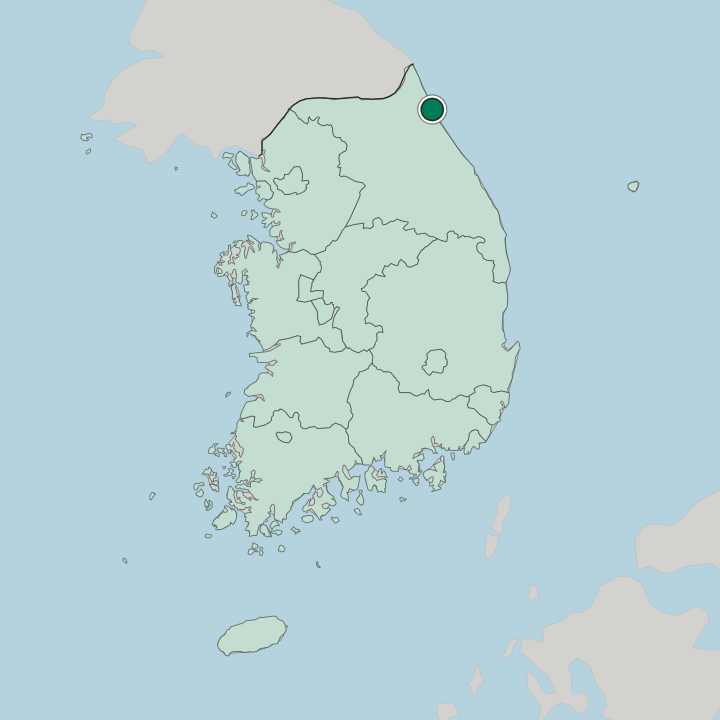 Map showing Sokcho — In South Korea