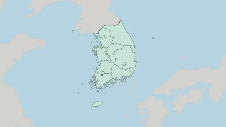 Map of Gwangju in South Korea