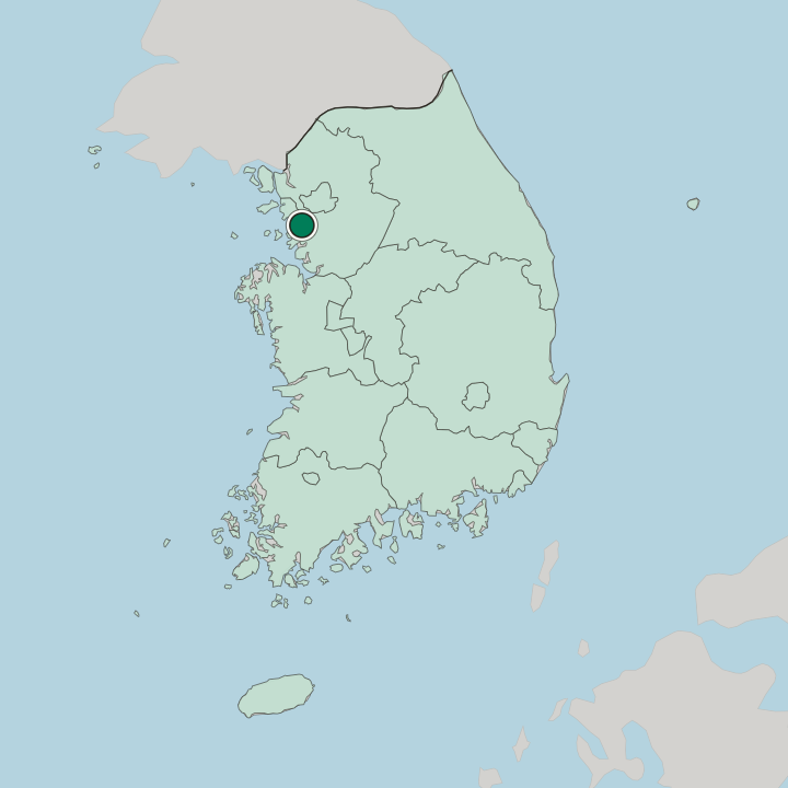 Map showing Ansan-si — In South Korea