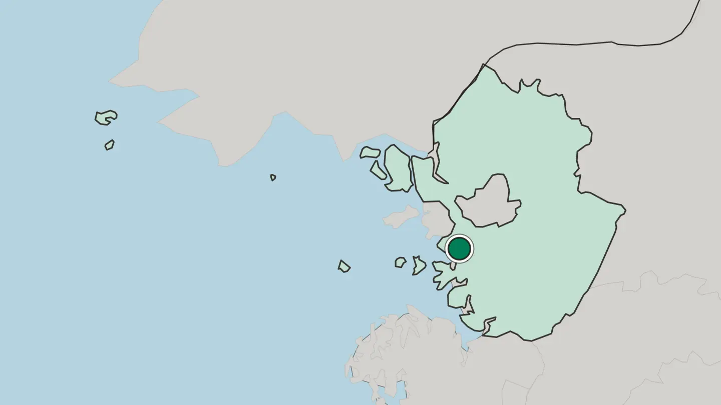 Map of Ansan-si in South Korea