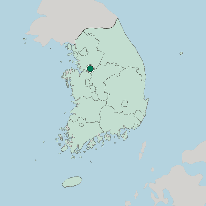 Map showing Anseong — In South Korea