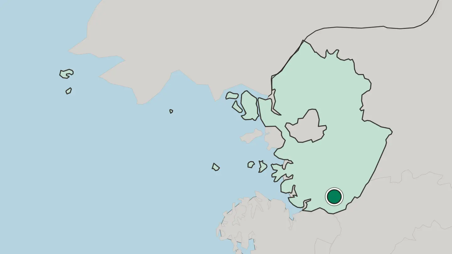 Map of Anseong in South Korea