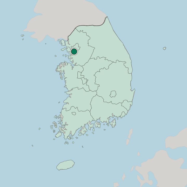 Map showing Anyang-si — In South Korea
