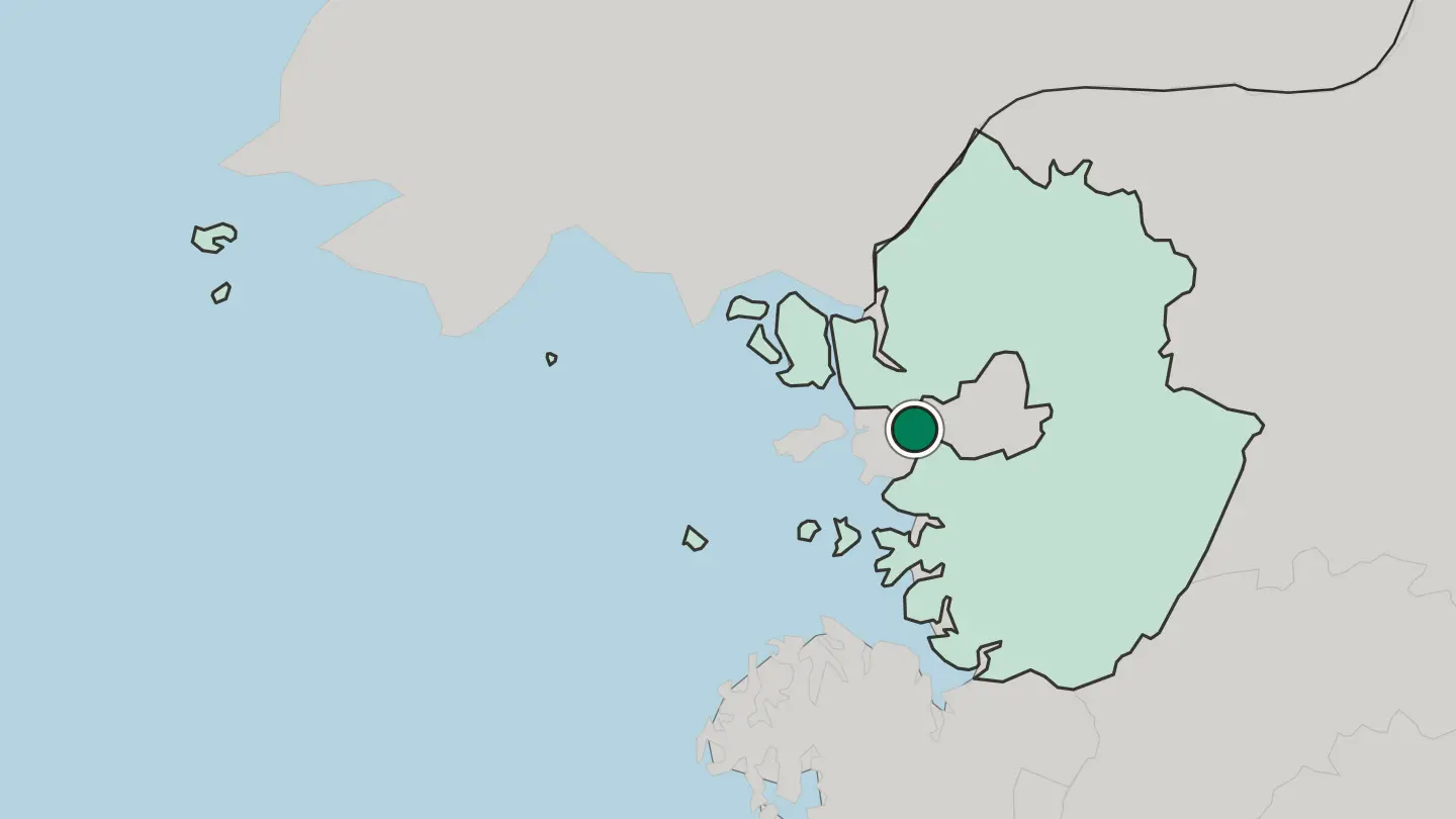 Map of Bucheon-si in South Korea