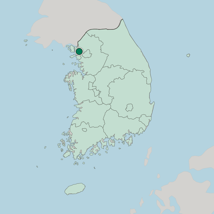 Map showing Gimpo-si — In South Korea