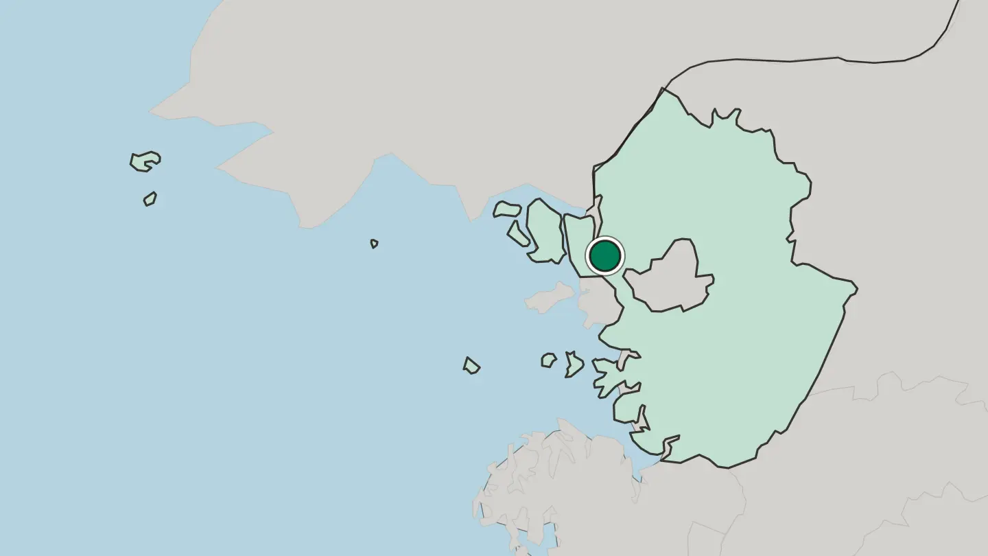 Map of Gimpo-si in South Korea