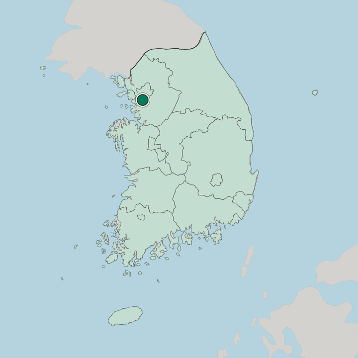 Map showing Gunpo — In South Korea