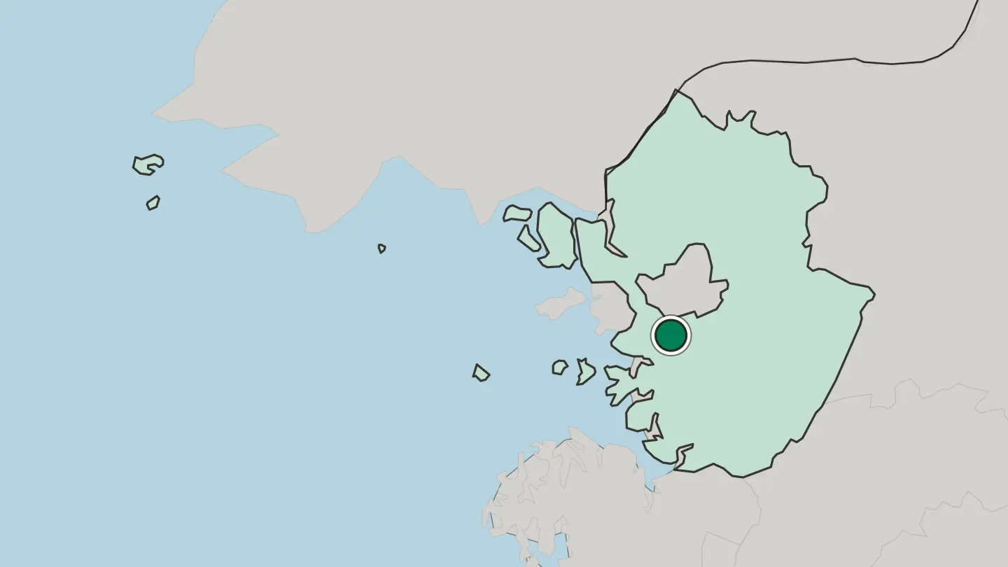 Map of Gunpo in South Korea