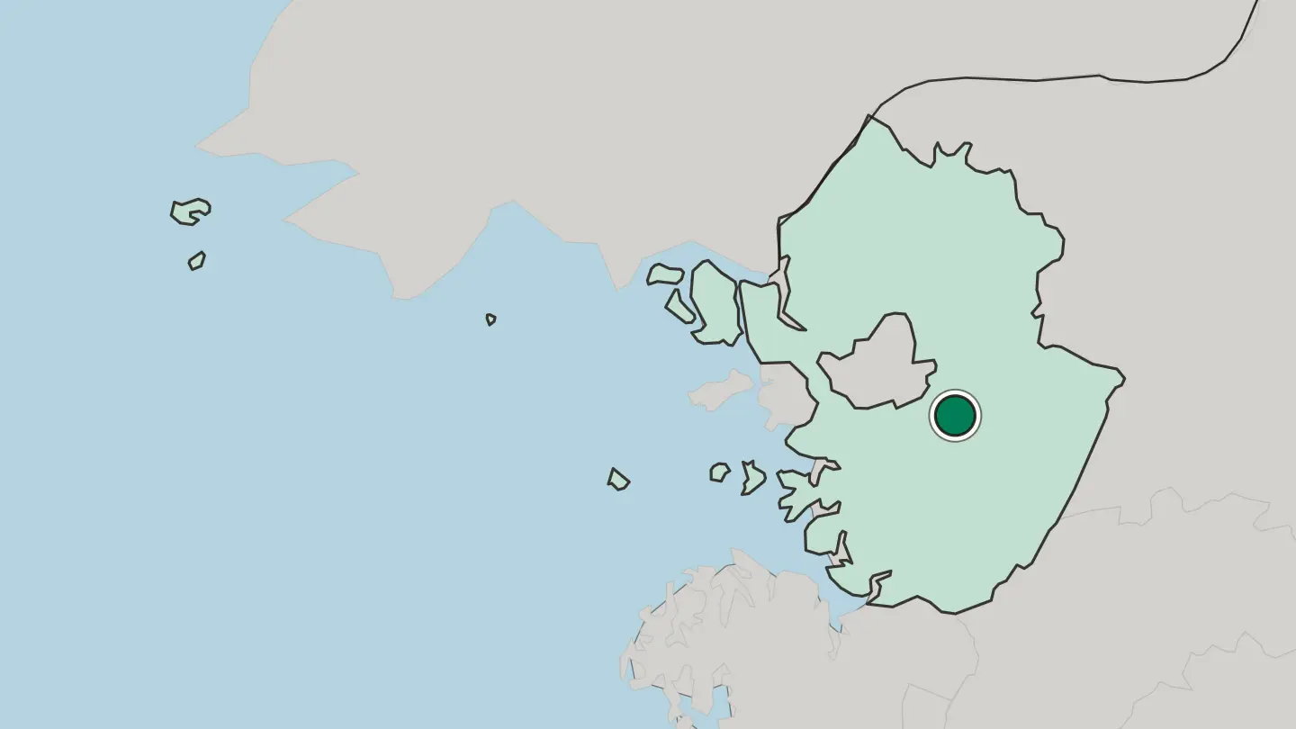 Map of Gwangju in South Korea