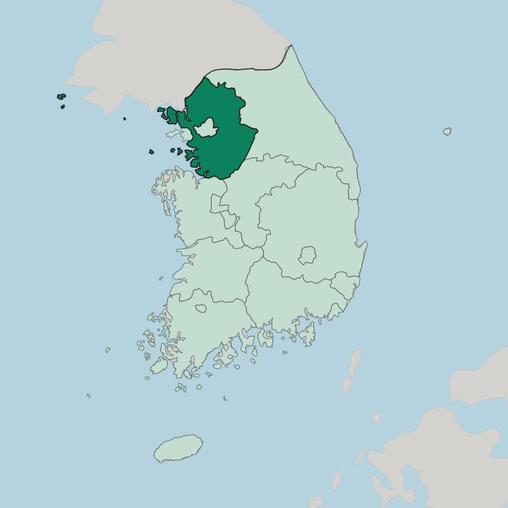 Map showing Gyeonggi-do — In South Korea